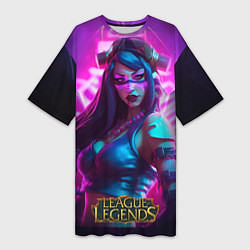 Футболка женская длинная League Of Legends Akali Kda, цвет: 3D-принт