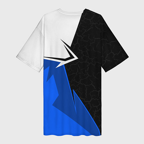 Женская длинная футболка Мерседес - синяя униформа / 3D-принт – фото 2
