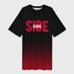Футболка женская длинная Dark side тёмная сторона градиент красно-чёрный, цвет: 3D-принт