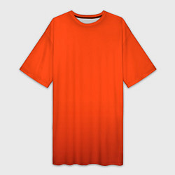 Футболка женская длинная Пылкий красно-оранжевый градиент, цвет: 3D-принт