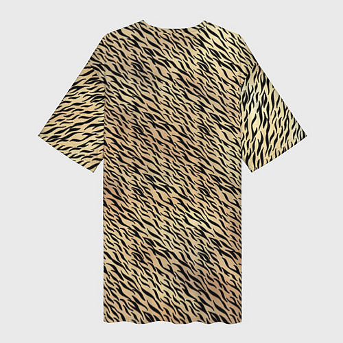 Женская длинная футболка Имитация шкура светло-коричневый / 3D-принт – фото 2