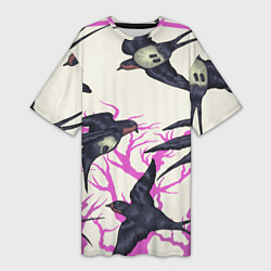 Женская длинная футболка Migratory birds