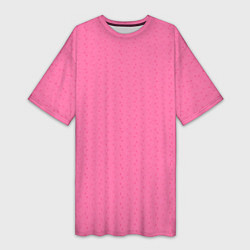 Женская длинная футболка Яркий розовый однотонный в крапинку