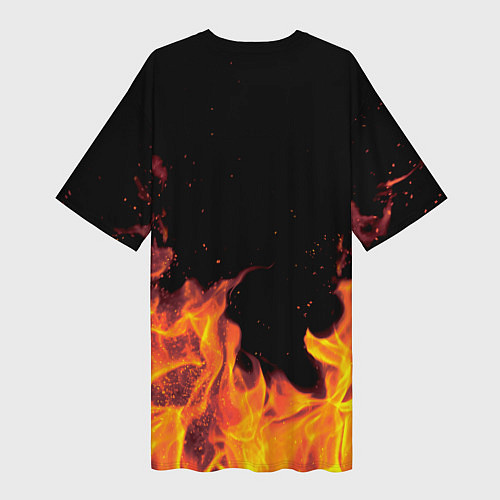 Женская длинная футболка Лиза - имя в огне / 3D-принт – фото 2