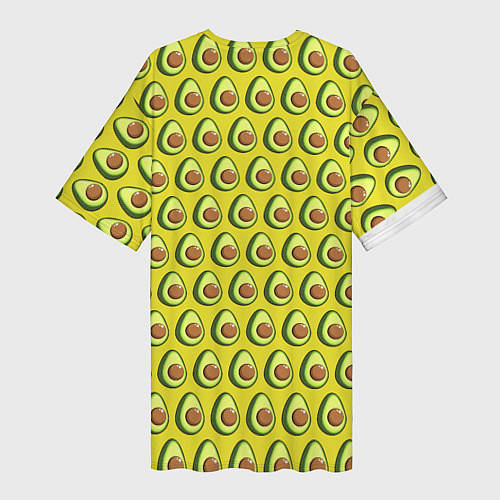 Женская длинная футболка Паттерн с авокадо в разрезе / 3D-принт – фото 2