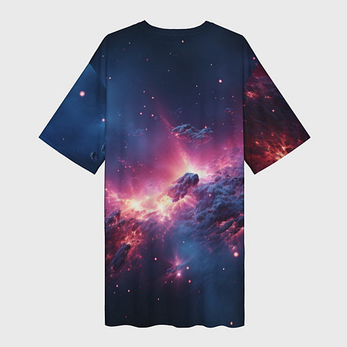 Женская длинная футболка Взрыв в космосе / 3D-принт – фото 2
