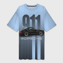 Женская длинная футболка Винтажный автомобиль Porsche