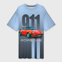 Женская длинная футболка Винтажный автомобиль Porsche 911 Carrera