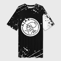 Женская длинная футболка Аякс краски брызги спорт