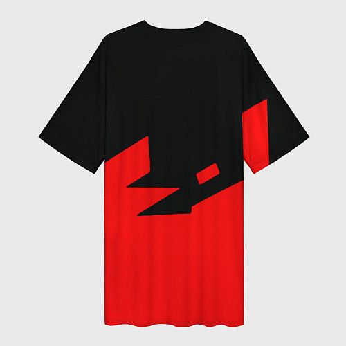 Женская длинная футболка CSGO стильная геометрия красный / 3D-принт – фото 2