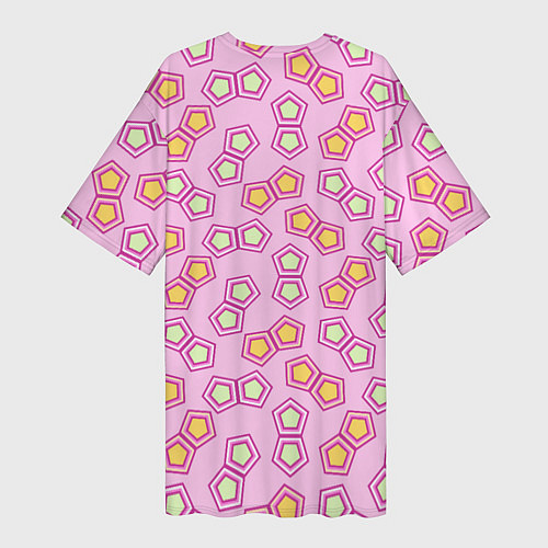 Женская длинная футболка Мозаика на розовом / 3D-принт – фото 2