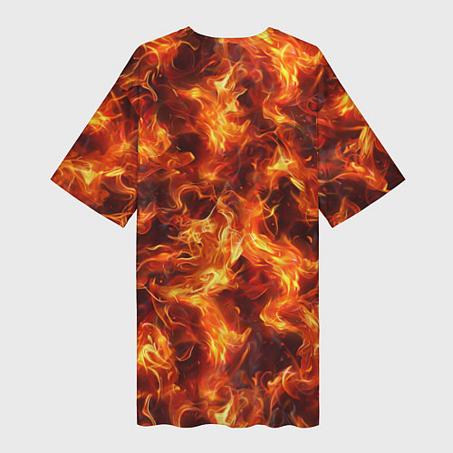 Женская длинная футболка Текстура элементаля огня / 3D-принт – фото 2
