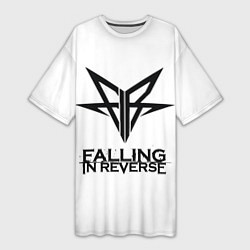 Футболка женская длинная Falling in Reverse band logo, цвет: 3D-принт