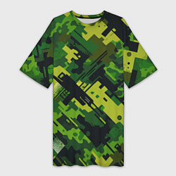 Футболка женская длинная Camouflage - pattern ai art, цвет: 3D-принт