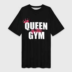 Женская длинная футболка Queen of the gym - crown