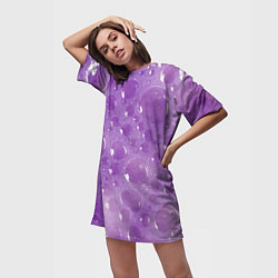 Футболка женская длинная Фиолетовая пена, цвет: 3D-принт — фото 2