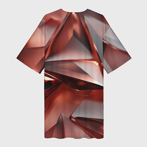 Женская длинная футболка Рубиновые пирамидки / 3D-принт – фото 2