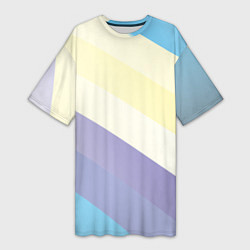 Женская длинная футболка Паттерн цветные волны - color waves