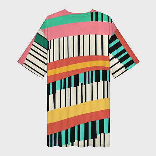 Женская длинная футболка Пиянино / 3D-принт – фото 2