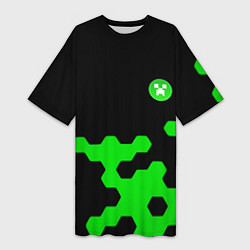 Женская длинная футболка Minecraft game creeper