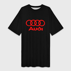 Футболка женская длинная Audi red logo, цвет: 3D-принт