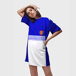 Футболка женская длинная Arsenal fc sport geometry, цвет: 3D-принт — фото 2