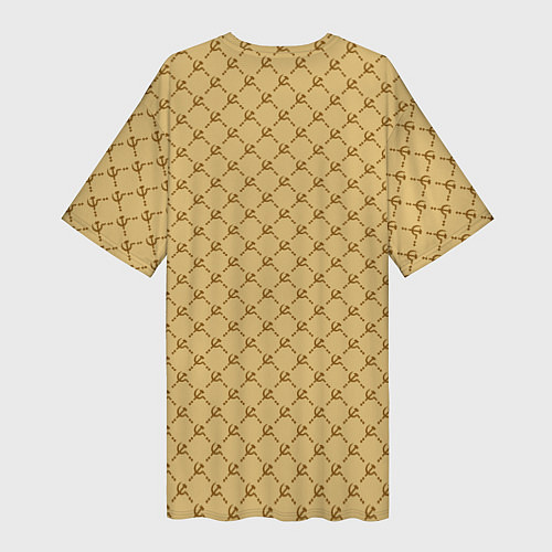 Женская длинная футболка Паттерн серп и молот luxury / 3D-принт – фото 2