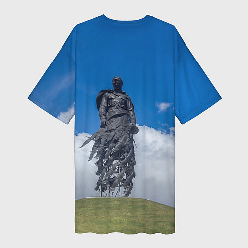 Женская длинная футболка Ржевский мемориал Советскому Солдату / 3D-принт – фото 2