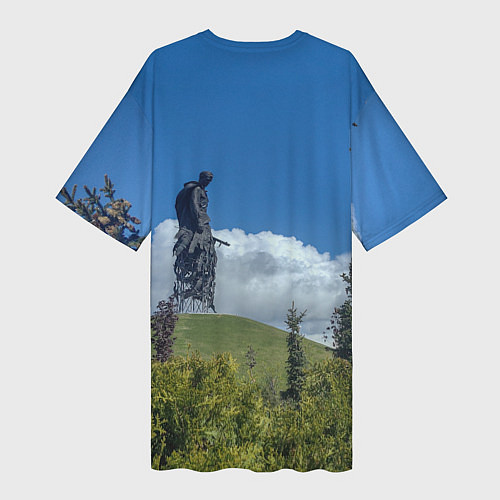 Женская длинная футболка Ржев Мемориал Советскому Солдату / 3D-принт – фото 2