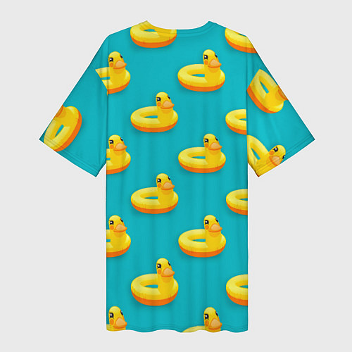 Женская длинная футболка Надувные утки паттерн / 3D-принт – фото 2