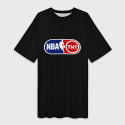 Футболка женская длинная NBA logo tnt, цвет: 3D-принт