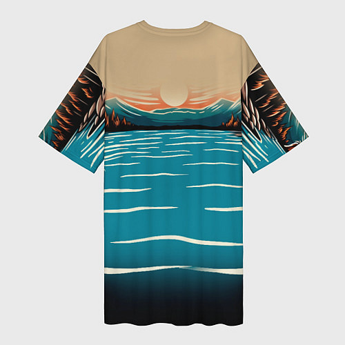 Женская длинная футболка Крик бобра / 3D-принт – фото 2