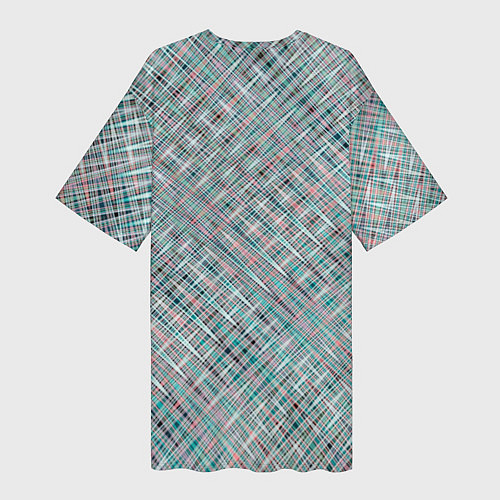 Женская длинная футболка Светлый серо-голубой текстурированный / 3D-принт – фото 2