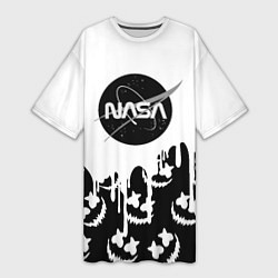 Женская длинная футболка Marshmello x Nasa