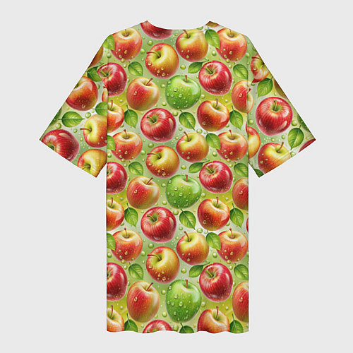 Женская длинная футболка Натуральные яблоки паттерн / 3D-принт – фото 2