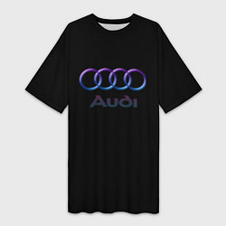 Женская длинная футболка Audi neon logo