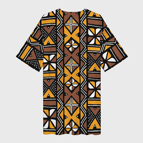 Женская длинная футболка Африканский мавританский узор / 3D-принт – фото 2
