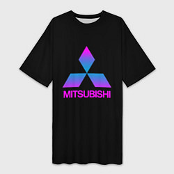 Футболка женская длинная Mitsubishi gradient, цвет: 3D-принт