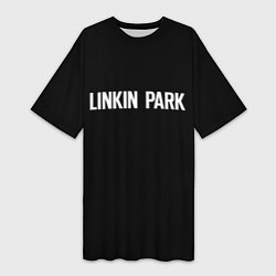 Футболка женская длинная Linkin park rock white, цвет: 3D-принт