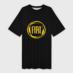 Женская длинная футболка FIAT logo yelow