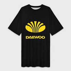 Футболка женская длинная Daewoo logo yellow, цвет: 3D-принт