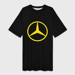 Футболка женская длинная Mercedes logo yello, цвет: 3D-принт