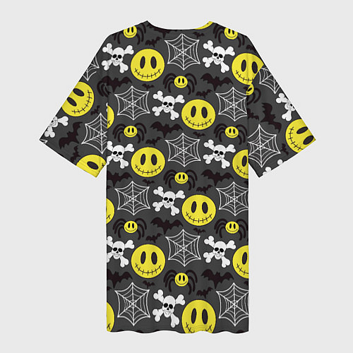 Женская длинная футболка Смайлик хэллоуин / 3D-принт – фото 2