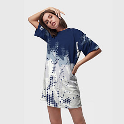 Футболка женская длинная Яркий абстрактный узор для спорта, цвет: 3D-принт — фото 2