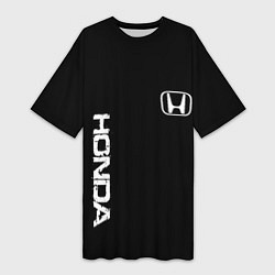 Футболка женская длинная Honda white logo auto, цвет: 3D-принт