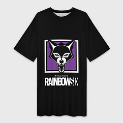 Футболка женская длинная Rainbow six logo ubisoft, цвет: 3D-принт