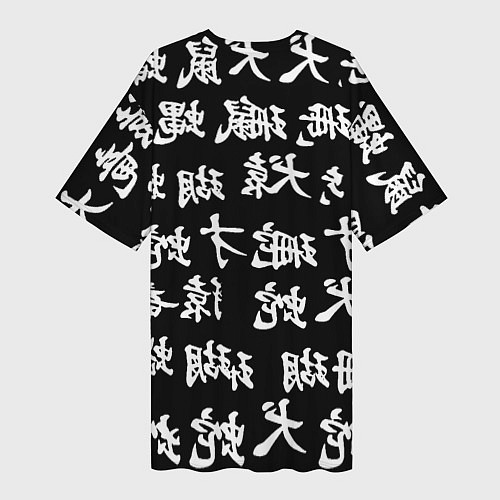 Женская длинная футболка Cyberpunk samurai japan steel / 3D-принт – фото 2