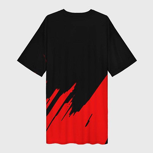 Женская длинная футболка The elder scrolls красные штрихи / 3D-принт – фото 2