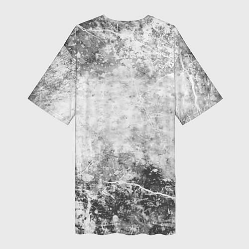 Женская длинная футболка Абстракция - серый ветер / 3D-принт – фото 2