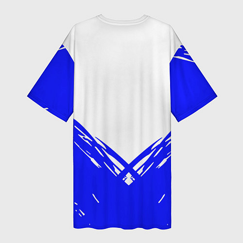 Женская длинная футболка PUBG синие краски / 3D-принт – фото 2